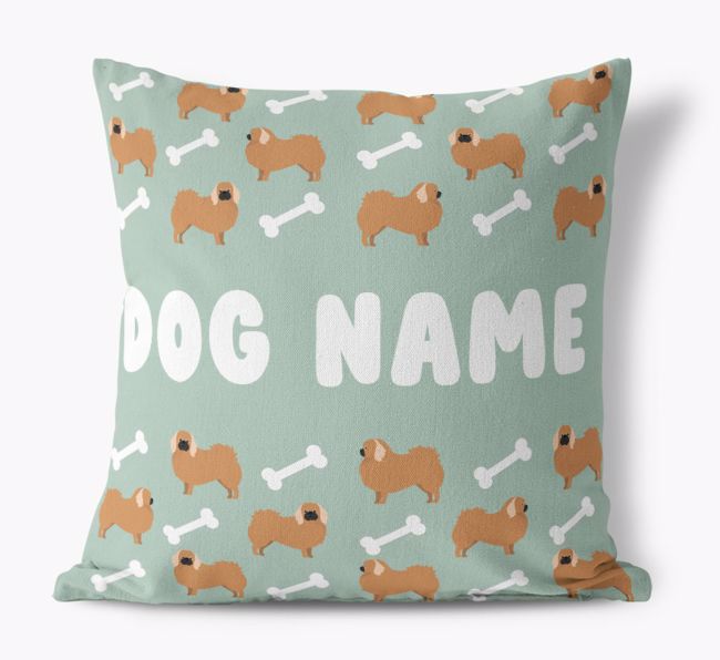 Bone Pattern: Personalised {breedFullName} Canvas Cushion 